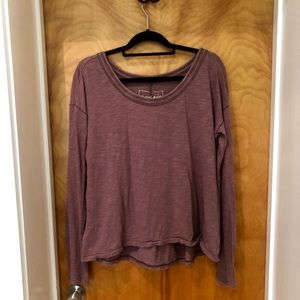 Oversized Scalloped Hem Free People Crew Neck Tee